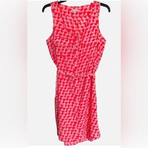 GAP Coral Pink Sheath Dress Medium Sleeveless Geometric Career Office